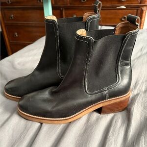 Joie Black Leather Ankle Boots Size 8.5